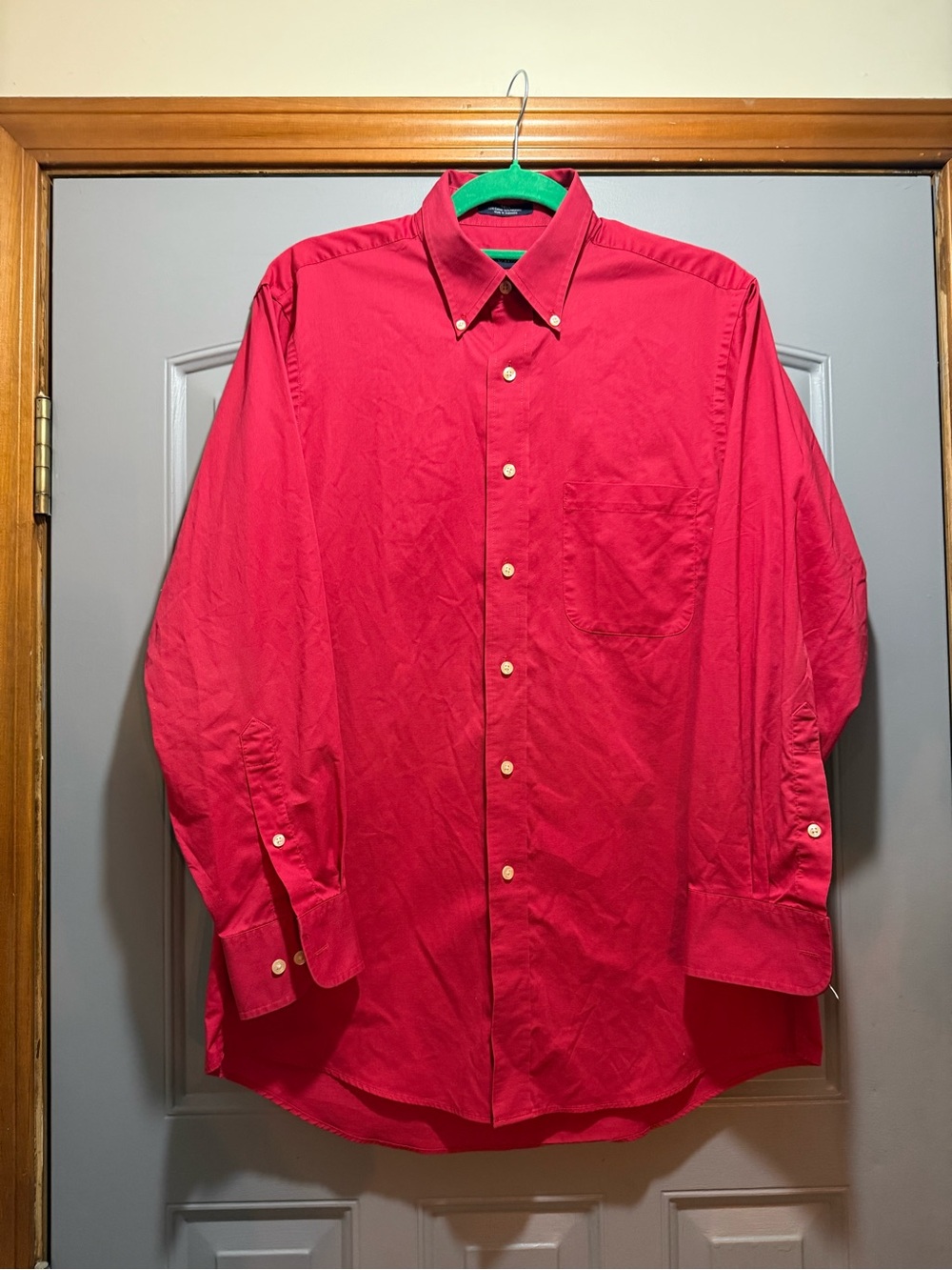Chaps -red dress shirt- Twill, wrinkle free - medium